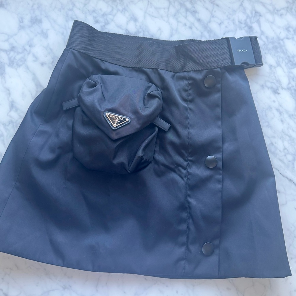 PRADA Nylon Skirt with Pouch
